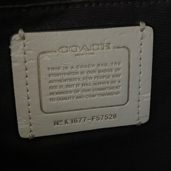 Coach F57526 Off White Ivory Chalk Grossgrain Leather Ava Tote Handbag Purse - Picture 3 of 11